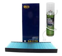 Filtre d'habitacle SA1178 + nettoyant pour climatisation 500 ml PETEC