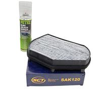 Filtre d'habitacle SAK120 + nettoyant pour climatisation 500 ml PETEC