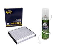 Filtre d'habitacle SAK208 + nettoyant pour climatisation PETEC