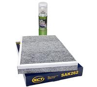 Filtre d'habitacle SAK262 + nettoyant pour climatiseurs 500 ml PETEC