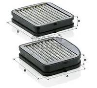 Filtre d'habitacle sous la boîte à gants Filtre à charbon actif CUK 22 000-2