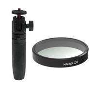 Filtre d'objectif macro 10x pour Nano + mini perche à selfie avec filtre de mise au point portrait pour caméra d'action Nano