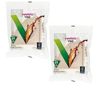 Filtre en Papier Hario VCF-01-100W 01 pour Robinet de café V60, Papier Naturel x 2Pack (Total 200 pièces)