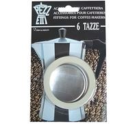 Filtre et joints pour cafetière italienne - PEZZETTI - 6 tasses - Aluminium - Accessoires de qualité