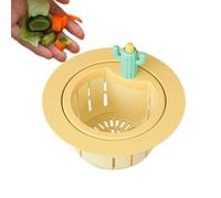 Filtre Évier Cuisine Cactus, Crépine Évier Anti-Obstruction avec Vidange Automatique, BouchonÉvier Design Universel en ABS, Panier Filtre Résidus Alimentaires pourÉvier et Égout
