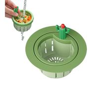 Filtre Évier Cuisine Cactus, Crépine Évier Anti-Obstruction avec Vidange Automatique, BouchonÉvier Design Universel en ABS, Panier Filtre Résidus Alimentaires pourÉvier et Égout