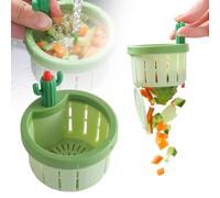 Filtre Évier Cuisine Cactus, Crépine Évier Anti-Obstruction Avec Vidange Automatique, Panier Récupérateur De Nourriture Amovible, Panier Filtre Résidus Alimentaires Pour Évier Et Égout (Vert A)