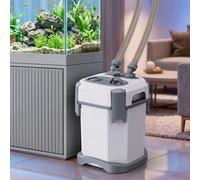 Filtre externe ultra silencieux pour aquarium avec débit réglable, filtre externe multi-fonctions avec éponge filtrante, charbon actif, bio-ball pour eau douce et eau salée 1400 l/h