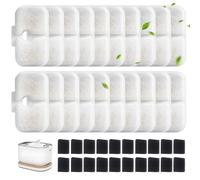 Filtre Fontaine Eau Chat, Lot de 40 Filtre Fontaine Chat, Rechange pour Dockstream PLWF005, PLWF105, PLWF115, 20 Filtres De Rechange Avec RéSine Et Charbon Actif