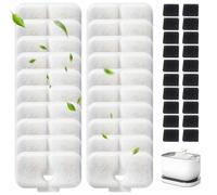 Filtre Fontaine Eau Chat, Lot de 40 Filtre Fontaine Chat, Rechange pour Petlibro Dockstream PLWF005, PLWF105, PLWF115, 20 Filtres De Rechange Avec RéSine Et Charbon Actif