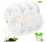 Filtre Fontaine Eau Chat, Lot de 6 Filtres de Rechange pour Fontaine à Chat 3L Filtre à Charbon Actif et Résine échangeuse d'ions Compatible avec la Fontaine à Eau 3L Flower Cat Water Fountain