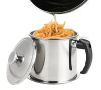 Filtre huile friteuse 1,6L - avec coperchio antipolvere, panier et réservoir antidérapant - idéal pour filtrer et séparer l’huile dans les réservoirs de graisse de cuisine