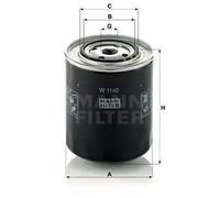 Filtre hydraulique de direction assistée W 1140 MANN-FILTER pour IVECO FIAT EBRO