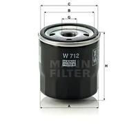Filtre hydraulique de direction assistée W 712 MANN-FILTER pour OPEL AUSTIN FORD
