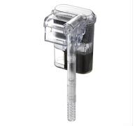 Filtre mural pour aquarium avec alimentation USB pour petits aquariums, pompe de circulation cascade transparente avec débit réglable et grand compartiment média pour verre de 3 à 5 mm, fonctionnement