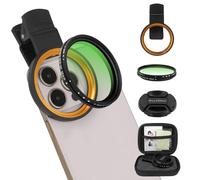 Filtre ND2-32 variable de 52 mm pour téléphone, kit d'objectifs multi-couches à clipser à densité neutre variable, compatible avec iPhone 16/15/14/13 Pro Max, Samsung Galaxy, Google Pixel