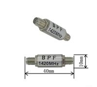 Filtre passe-bande 1420 MHz pour astronomie avec faible perte d'insertion ≤ 1,8 dB et rejet hors bande de 48 dB, boîtier compact en aluminium pour Conne (coque ronde)