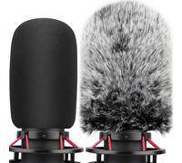 Filtre Pop pour Hyperx Quadcast s en Mousse et Fourrure Pare-Brise De Microphone Micro Pare-Brise Grande Couverture en Mousse pour Hyperx Quadcast s,pour Usage Intérieur/Extérieur,Combo 2 Pack