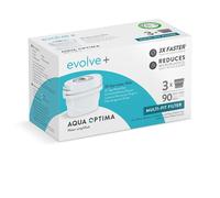 Aqua Optima Evolve+ Cartouche Filtrante à Eau 30 jours, paquet de 3 (jusqu'à 3 mois d'approvisionnement), Compatible avec plus de 90% des carafes filtrantes, y compris Brita Maxtra et Maxtra+