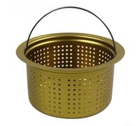 Filtre pour évier de cuisine doré en oxyde de titane - Filtre doré 134,5 mm de diamètre supérieur 70 mm de profondeur 2 mm - Trous de drainage - Bord poli - Filtration efficace des particules