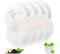 Filtre pour Fontaine à Chat, 8 filtres de rechange pour fontaine à chat 3L Filtre à charbon actif et résine échangeuse d'ions compatible avec la fontaine à eau 3L Flower Cat Water Fountain