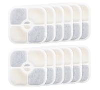 Filtre pour fontaine à eau - Compatible Catit PIXI 43717 - Pack 12 - Charbon actif & coton - Élimine poils & métaux lourds