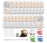 Filtre pour fontaine à eau pour chat - ZGEER - 18 filtres - 3 tuyaux - Compatible Catit Pixi 2,5 L - Triple filtration