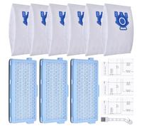 Filtre pour Miele Active Airclean Plus 50 Compact C1&C2, Complete C2&C3, S8340 S4000 S5000 S6000 S8000, 6 GN sacs d'aspirateur + 3 filtres HEPA + 6 micro-filtres, filtres d'aspirateur pour