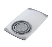 Filtre pour pieuvre et évier - Planche à découper au-dessus du lavabo - filtrant - Trille avec récipients sur l'évier - Planche à découper pour la cuisine