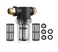 Filtre pour tuyau d'arrosage 3/4", pré-filtre pour pompes de jardin et installations d'eau domestiques, filtre à eau à sédiments descendants, pré-filtre pour arrosage de jardin, piscine (avec 3