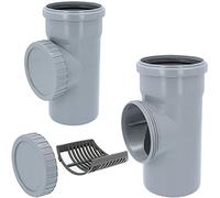 Filtre pour tuyau de descente DN 100 Ø 110 mm Gris Protection contre les feuilles d'eau de pluie