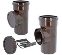 Filtre pour tuyau de descente DN 100 Ø 110 mm Marron | Filtre de tuyau de pluie avec tamis pour tuyau de pluie Collecteur de gouttières Protection des gouttières Protection contre les feuilles d'eau