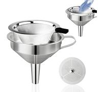 Filtre Résine Entonnoir Inox Filtrant à Peinture Acier Inoxydable Filtre à Double Filtre pour Impression 3D Résine Peinture Vernis