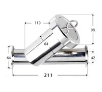 Filtre sanitaire en Y en acier inoxydable SUS304/316, diamètre extérieur du tube: 45mm x 51mm, virole à trois pinces de 5,1cm (64mm), for brassage maison(45mm K64,80 MESH_SUS304)