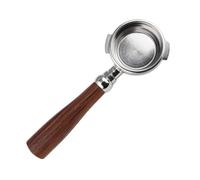 Filtre Sans Fond De Machine À Café D'acier Inoxydable De Portafilter De Deux Oreilles De 58MM, Compatible For Bezzera, Accessoire De Café De Poignée En Bois.(Walnut)