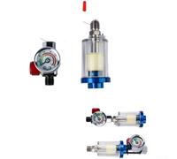 Filtre séparateur pneumatique pour air, eau, huile avec jauge de régulateur de pression 6,35 mm pour outils de compresseur - Corps en alliage bleu, rouge, noir, 8,7 x 5 cm (rouge)