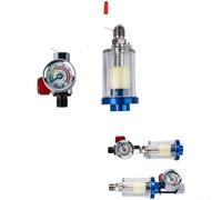 Filtre séparateur pneumatique pour air, eau, huile avec jauge de régulateur de pression 6,35 mm pour outils de compresseur, utilisation en atelier (rouge)