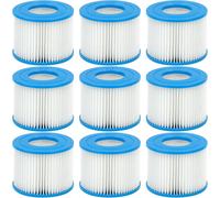 Filtre Spa VI,Compatible avec Bestway,Lay-Z Spa,Intex,Coleman SaluSpa 90352E,Convient pour Toutes avec Filtre de Type VI les Piscines,Bain à remous Gonflables,Filtre VI Lavable,9 Pièces