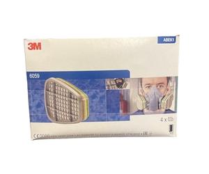 Filtre vapeurs organiques 3M™ 6059, ABEK1 pour séries 6000 et 6500, 4 sachet de 2 pièces par boite.
