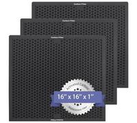 Lot de 3 filtres à charbon actif compatibles avec purificateur d'air BlueDri, VEVOR et Dri-Eaz, pour HEPA500 40,6 x 40,6 x 2,5 cm