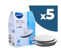 Filtres à eau MicroDisc - BRITA - Lot de 5x3 - Capacité 150L - Charbon actif - Élimine le chlore