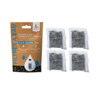 Filtres à eau pour Gourde au charbon actif x4⎥Le Charbon Actif Français | Améliore le goût de l'eau et réduit polluants en 20 min, 1 filtre = env 3 mois. Compatible avec la plupart des gourdes.