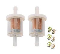 Filtres à Essence de 8 mm, Lot de 2 Carburant Transparent Raccord de Filtre à Carburant de Qualité Supérieure avec 6 colliers de serrage pour Moto, Bateau, Quad, Cyclomoteur et Tondeuse à Gazon