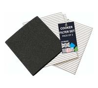 Filtres à Graisse & Filtre à Charbon-Actif, Pack de 3, Coupé à la taille, Filtre Universel pour Hotte