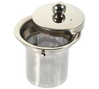 Filtres à Thé en Acier Inoxydable Couvercle, Argenté, Petit Format | Trous de Filtration Répartis Uniformément, Pratique à Transporter, pour Salons de Thé et Restaurants