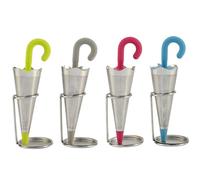 Filtres à thé, parapluie de thé Infuseur 4pcs Réutilisable Diffuseur de thé mignon réutilisable avec plateau goutte