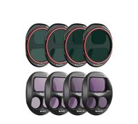 Filtres compatibles Freewell Drone All Day (Lot de 8) : ND4, ND8, ND16, ND32, ND64/PL. Compatibles avec Les objectifs des Drones DJI Mavic 4 Pro