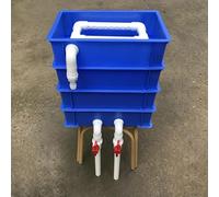 Filtres d'aquarium Boîte de circulation d'eau exte Filtre externe à 3 couches for aquarium et étang, bleu, 34,8 x 24,7 (18,5-44) cm(34.8x24.7x35.5 cm)