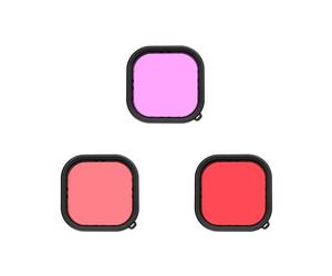 Filtres de plongée Telesin pour GoPro 9/10/11/12, rouge/rose/magenta
