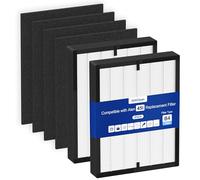 Filtres de rechange HillClean 45i pour purificateur d'air Alen BreatheSmart 45i Pure et Flex bh400, lot de 2 H13 True HEPA + 4 préfiltres au charbon actif, 3 en 1 (B4-Fresh/FL40-Silver-Carbon)